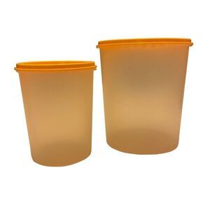 ‎Tupperware Servalier Clear Canisters with Yellow Airtight Lids
